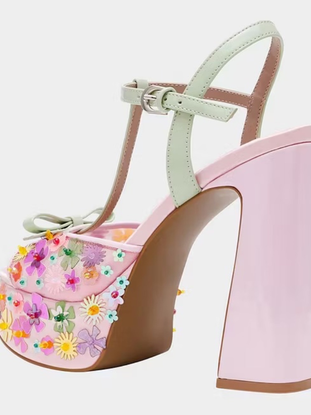 Melodie Floral Platform Heel Size 7 - Picture 3 of 4